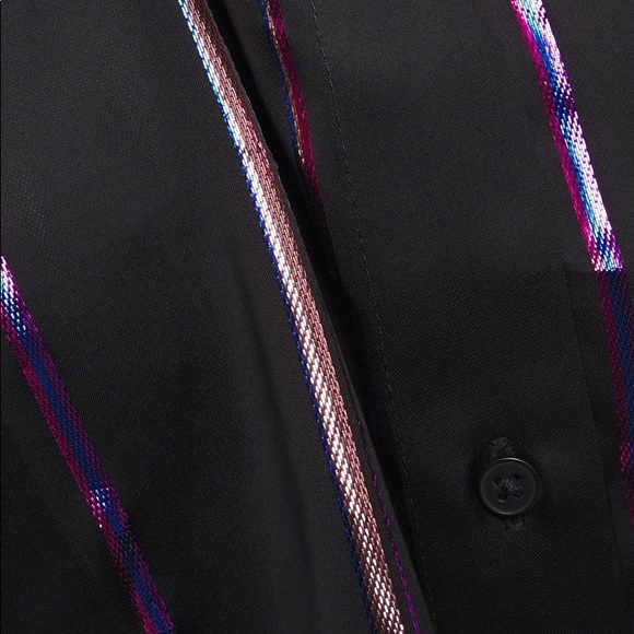 J Brand "Elena" shirt with metallic stripes. - Picture 5 of 10